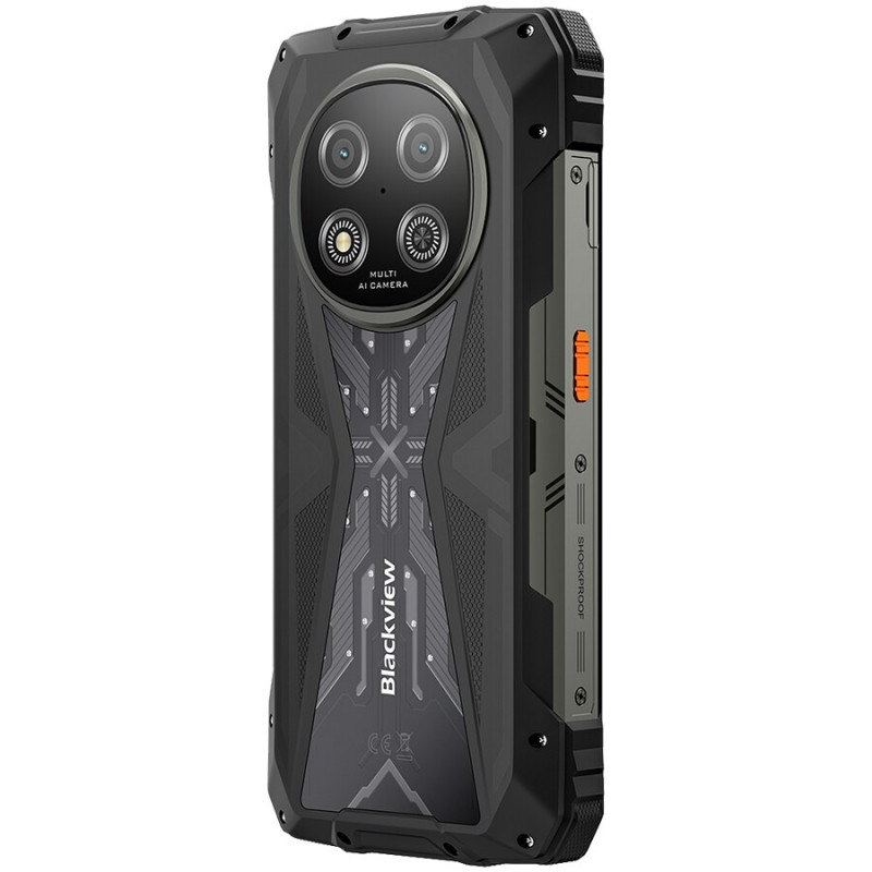 Blackview ROCK 2 5G išmanusis telefonas 12GB/256GB, 6,67 inch HD+ 120Hz, Unisoc T8100, 15000 mAh, NFC, MIL-STD-810H, Android 16, juodas