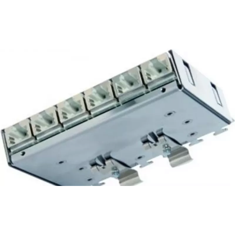 Telegärtner Cat.6A komutacinė panelė (gili) DIN bėgiui su TS adapteriu, 6x RJ45 lizdai (J02021A0055)