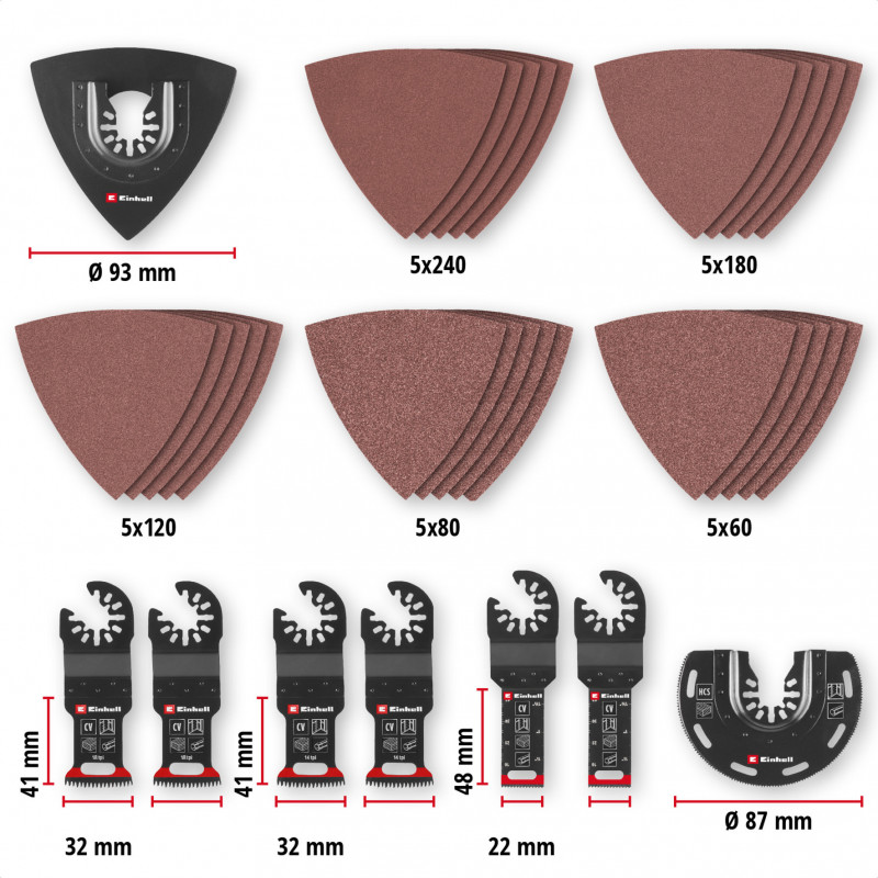 Einhell 708136 daugiafunkcio įrankio priedų rinkinys, 35 dalių, XL-PLUS-CASE dėkle