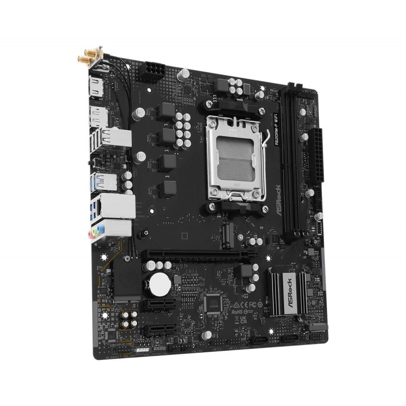 ASRock A620AM-P WIFI pagrindinė plokštė, AMD A620A, AM5 lizdas, microATX
