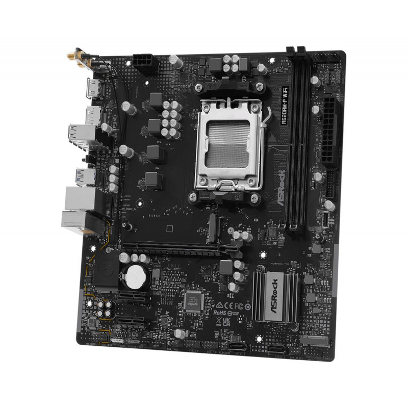 ASRock A620AM-P WIFI pagrindinė plokštė, AMD A620A, AM5 lizdas, microATX