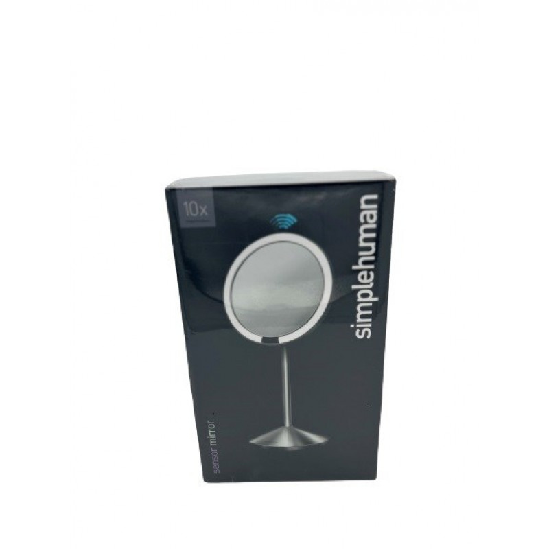 simplehuman sulankstomas veidrodis su jutikliu, 12 cm, įkraunamas, šlifuoto nerūdijančio plieno
