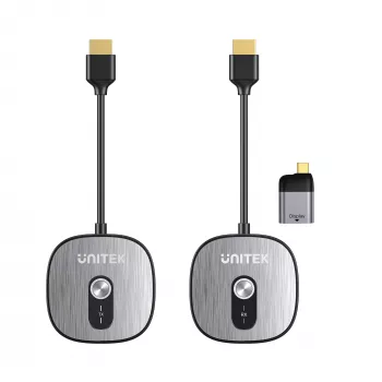 Unitek belaidis HDMI imtuvas 4K@30Hz su siųstuvu ir USB-C į HDMI adapteriu