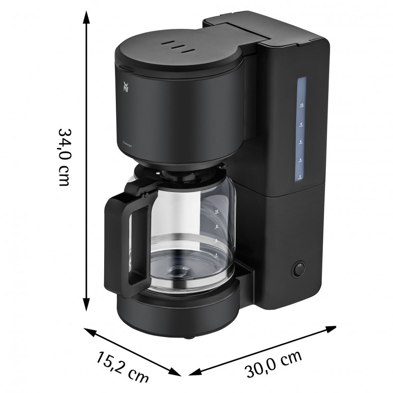 WMF Stelio kavos aparatas su stikliniu ąsočiu, Deep Black (412150071)