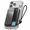 SHARGE ICEMAG 3 nešiojamas akumuliatorius, 10 000 mAh, 25 W Qi2, 35 W USB-C, juodas