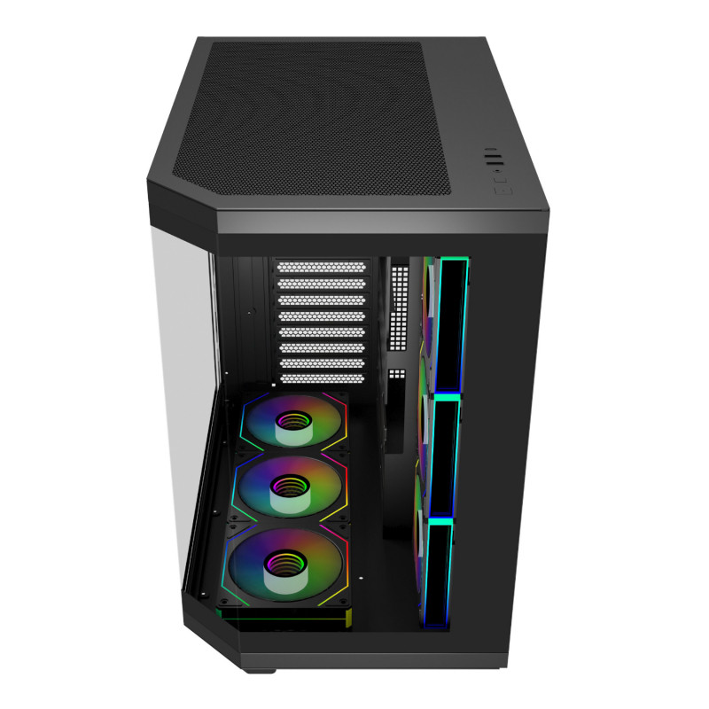 FSP U580 ARGB ATX Ultra bokštas korpusas žaidimams - juodas