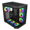 FSP U580 ARGB ATX Ultra bokštas korpusas žaidimams - juodas