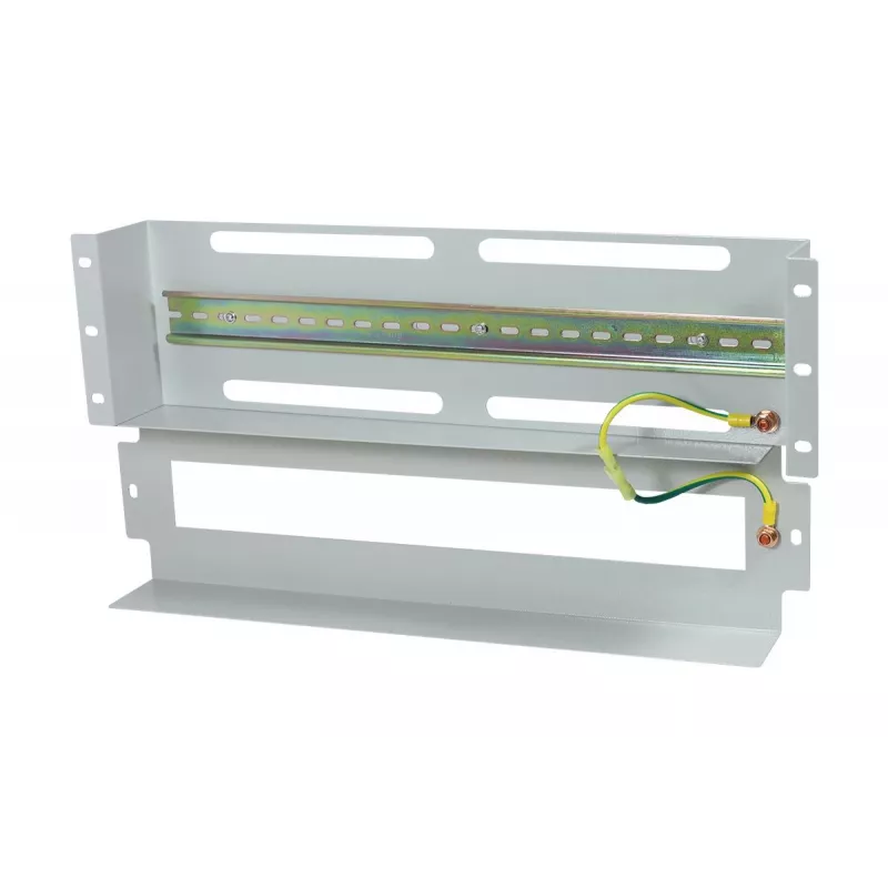 Allnet 19 inch 3U DIN bėgio skydas automatiniams jungikliams, gylis 61 mm, priekinis montavimas, šviesiai pilkas (ALL-S0002257)