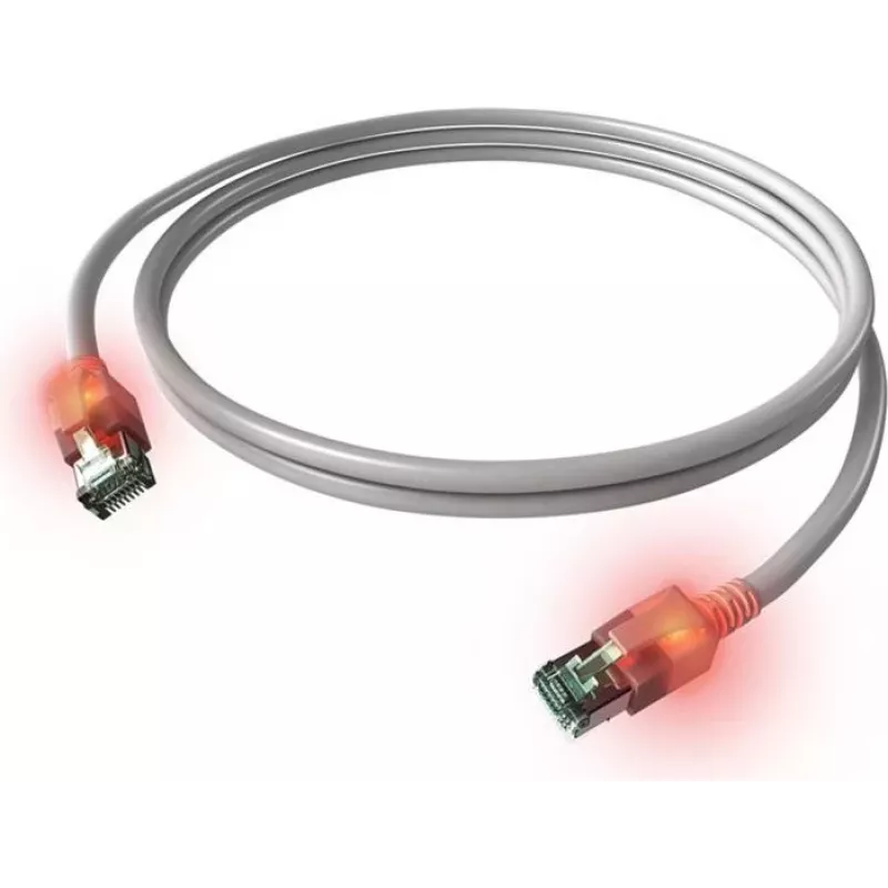 ZVK EasyLan Cat6a LED tinklo kabelis RJ45, ekranuotas, 7,5 m, turkio spalvos