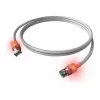 ZVK EasyLan Cat6a LED tinklo kabelis RJ45, ekranuotas, 7,5 m, turkio spalvos