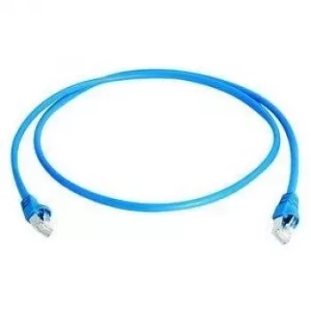 Telegärtner 100008740 RJ45 tinklo kabelis, komutacinis kabelis CAT 6a S/FTP, mėlynas, atsparus liepsnai, su apsauga nuo perlenkimo, 1 vnt.
