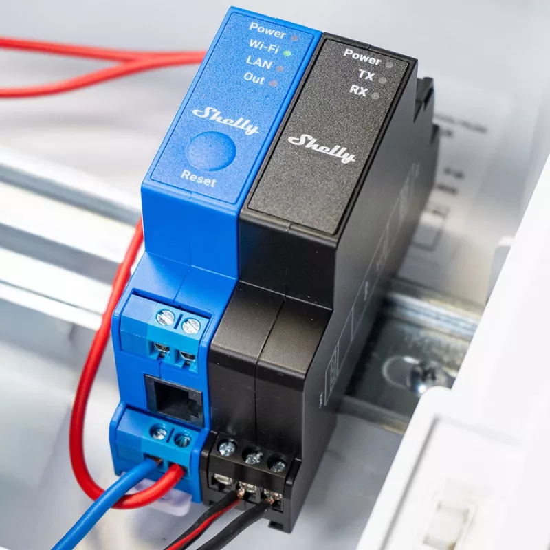 Shelly Pro Modbus Add-on RS485, DIN bėgio priedas