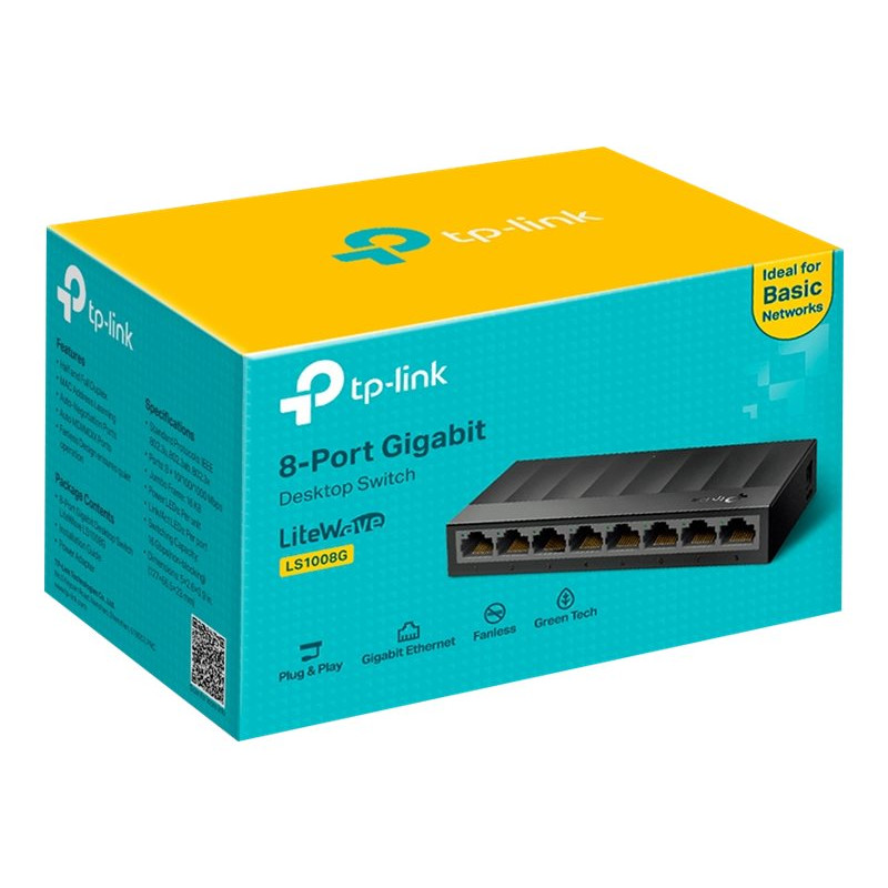 TP-Link TL-LS1008G komutatorius, 8x 10/100/1000 Mbps