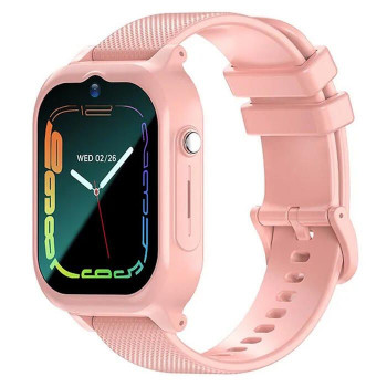Išmanusis laikrodis-telefonas vaikams iWear Z01 Pro 4G LTE su SIM, GPS LBS WiFi sekimu, IPX7, HD kamera, rožinis