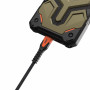 Urban Armor Gear Rugged Kevlar USB-C į USB-C kabelis, 140 W, 1,5 m, juodas/oranžinis