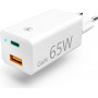 Hama įkroviklis GaN, USB-C galios tiekimas (PD) + USB-A QC3.0, 65W, baltas