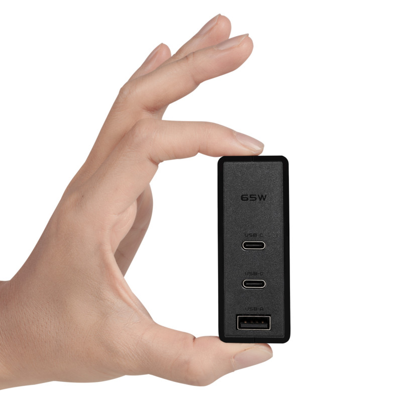 FSP 65W PD USB Type-C maitinimo adapteris su dviejų kontaktų kištuku