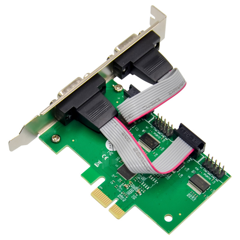 InLine® PCIe x1 sąsajos plokštė, 4x RS-232, žemo profilio