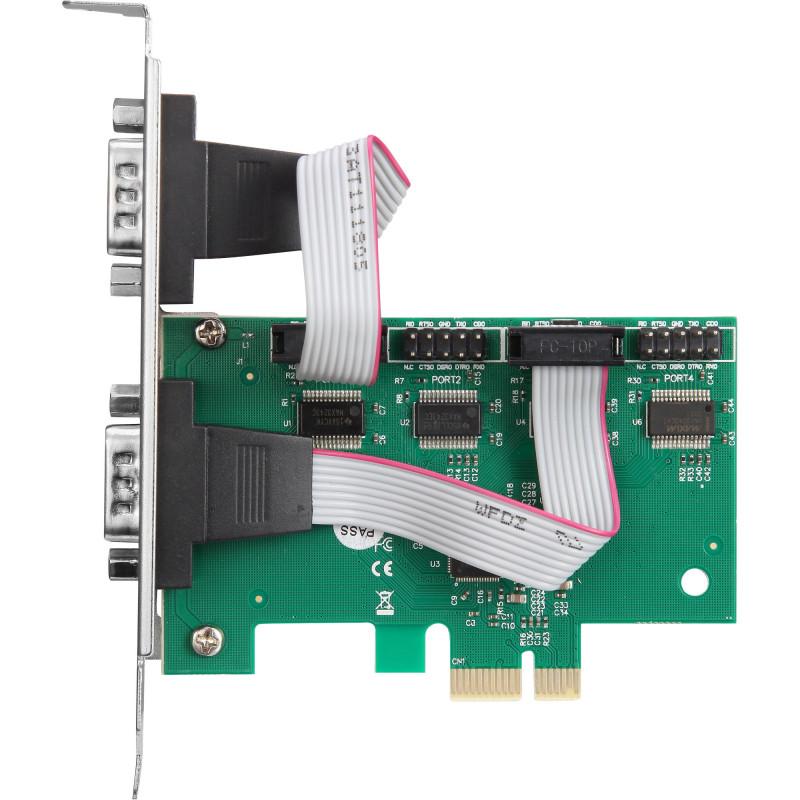 InLine® PCIe x1 sąsajos plokštė, 4x RS-232, žemo profilio