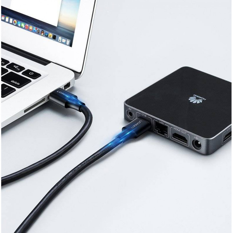 Ugreen US102 USB 2.0 kabelis, vyriškas į vyrišką, 0,5 m, juodas