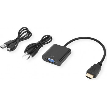 Secomp STANDARD HDMI į VGA + Audio adapterio kabelis, vyriškas/moteriškas, 0,23 m