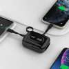 Dudao K32 nešiojamas įkroviklis 22.5W 10000 mAh su įmontuotais USB-C/Lightning kabeliais - juodas