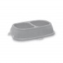 Stefanplast Break 13 augintinių ėdimo dubenėlis 0,2+0,2 l, 21x13x5 cm, pilkas/mėlynas