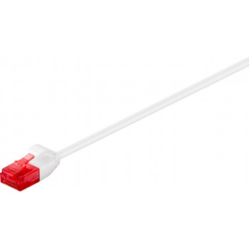 Goobay Slim Cat6 U/UTP komutacinis kabelis RJ45, 1 m, baltas (93692)
