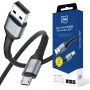 3mk Hyper Cable N-Series USB-A į Micro-USB kabelis, 0,5 m, QC 3.0, 10 W, juodas
