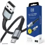 3mk Hyper Cable N-Series USB-A į Micro-USB kabelis, 1 m, 12 W, juodas