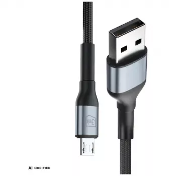 3mk Hyper Cable N-Series USB-A į Micro-USB kabelis, 1 m, 12 W, juodas