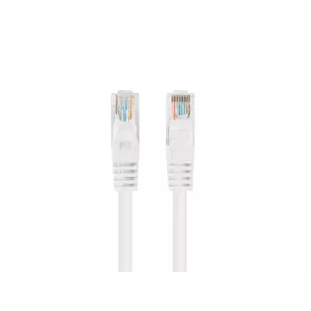 Lanberg Cat5e U/UTP komutacinis kabelis RJ45, 0,25 m, baltas, 10 vienetų paketas
