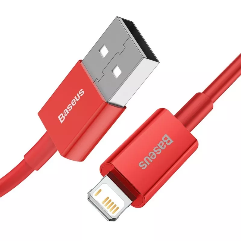Baseus Superior Series USB-A – Lightning kabelis, 2,4 A, 1 m, raudonas