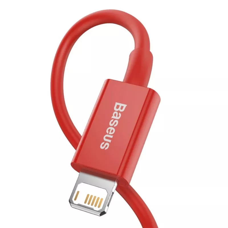 Baseus Superior Series USB-A – Lightning kabelis, 2,4 A, 1 m, raudonas