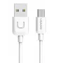 USAMS US-SJ098 U-Turn Micro USB į USB duomenų perdavimo ir greito įkrovimo laidas, 2 A, 1 m, baltas