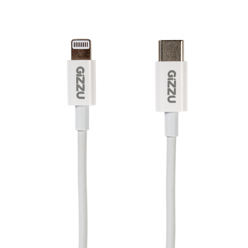 Gizzu USB-C į Lightning kabelis, 1,8 m, 27 W PD, baltas (GCPU2L18)