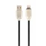 Gembird USB 2.0 kabelis USB-A Male į Lightning Male, guminis pintas, 1 m, juodas (CC-USB2R-AMLM-1M)