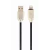 Gembird USB 2.0 kabelis USB-A Male į Lightning Male, guminis pintas, 1 m, juodas (CC-USB2R-AMLM-1M)