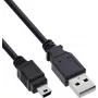 InLine USB 2.0 kabelis USB-A – Mini-USB, 1 m, juodas