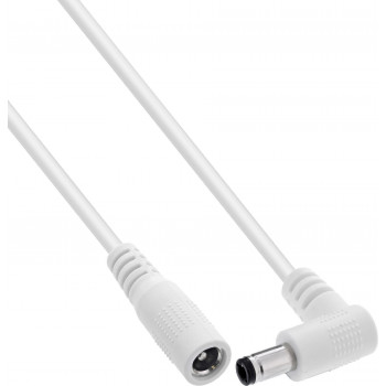 InLine® DC ilginamasis kabelis, kampuotas kištukas, 5.5 x 2.1 mm, baltas, 0.2 m