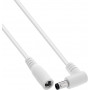 InLine® DC ilginamasis kabelis, kampuotas kištukas, 5.5 x 2.1 mm, baltas, 0.2 m