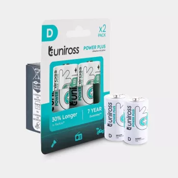 Uniross Power Plus D / LR20 šarminės baterijos, 2 vnt.