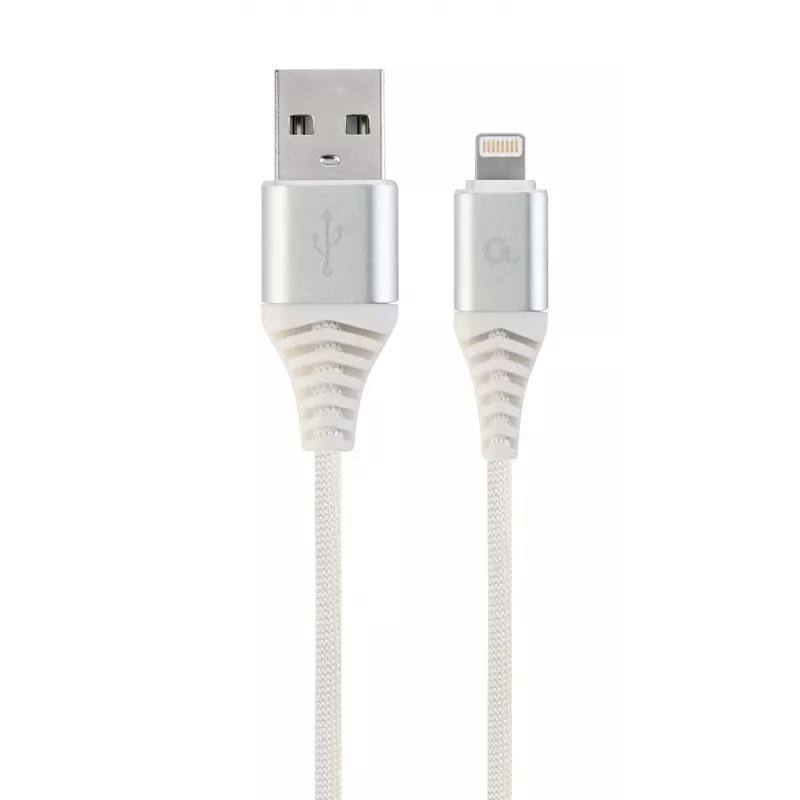 Gembird USB 2.0 – Lightning (8-pin) kabelis su tekstiliniu pynimu, 2 m, baltas