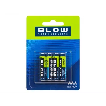BLOW Super Alkaline šarminės baterijos AAA LR3, 4 vnt. (lizdinė pakuotė)