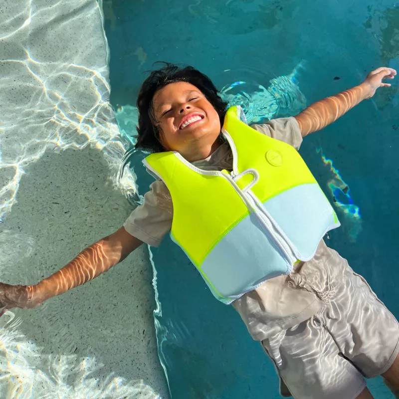 Sunnylife vaikiška plaukiojimo liemenė (3–6 metai) – Aqua Neon