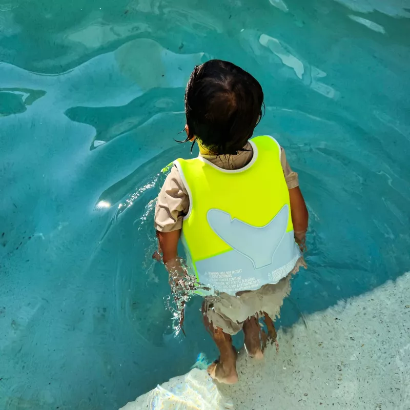 Sunnylife vaikiška plaukiojimo liemenė (3–6 metai) – Aqua Neon