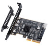 Graugear G-PCI-E-20G USB 3.2 Gen2x2 vidinė plėtimo plokštė, Type-E Key A, PCIe Gen4, 20 Gbit/s – juoda