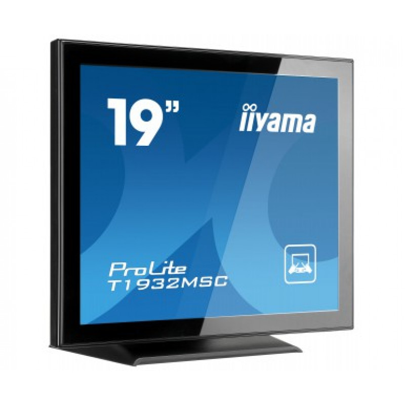 iiyama ProLite T1932MSC-B2X 19 inch (48,3 cm) projektuojamojo talpinio jutiklinis 10 taškų monitorius, 5:4, 1280x1024, DVI, VGA, juodas