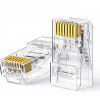 UGREEN Cat6 RJ45 moduliniai kištukai (50 vnt.) – permatomi su auksuotais kontaktais