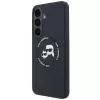Dėklas Karl Lagerfeld silikoninis Karl&Choupette Heads MagSafe, skirtas Samsung Galaxy S26 FE, juodas